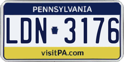 PA license plate LDN3176