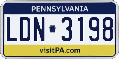 PA license plate LDN3198