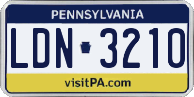 PA license plate LDN3210