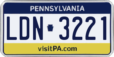 PA license plate LDN3221