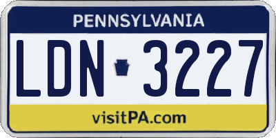 PA license plate LDN3227