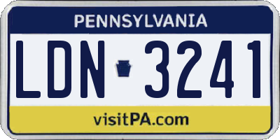 PA license plate LDN3241