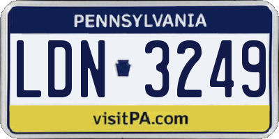 PA license plate LDN3249