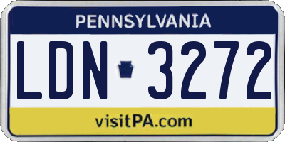 PA license plate LDN3272
