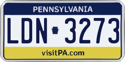 PA license plate LDN3273