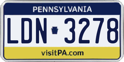 PA license plate LDN3278