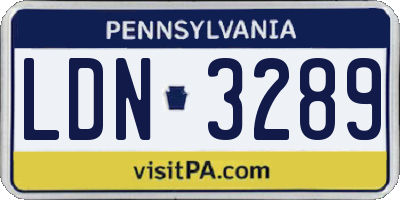 PA license plate LDN3289