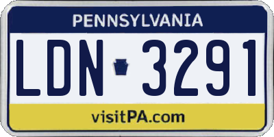 PA license plate LDN3291