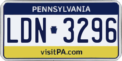 PA license plate LDN3296