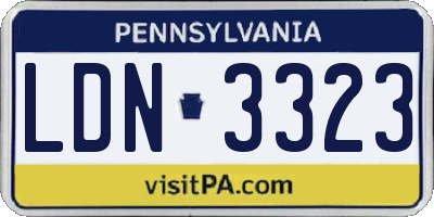 PA license plate LDN3323