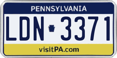 PA license plate LDN3371