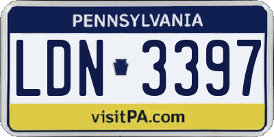 PA license plate LDN3397