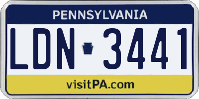 PA license plate LDN3441