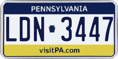 PA license plate LDN3447