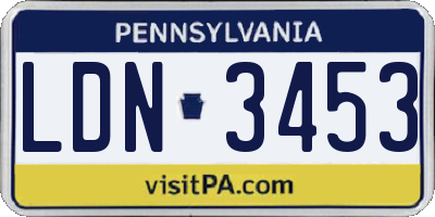 PA license plate LDN3453