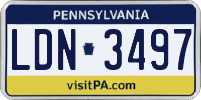 PA license plate LDN3497