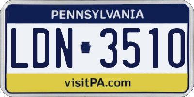 PA license plate LDN3510