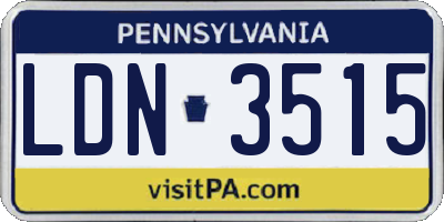 PA license plate LDN3515