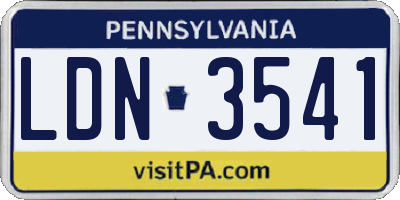 PA license plate LDN3541