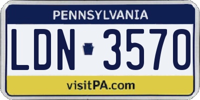 PA license plate LDN3570