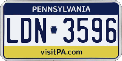 PA license plate LDN3596