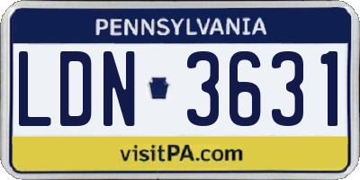 PA license plate LDN3631