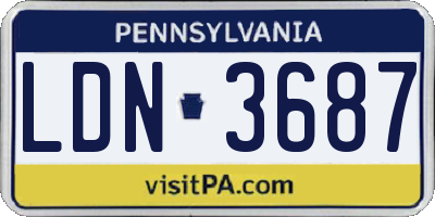 PA license plate LDN3687