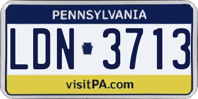 PA license plate LDN3713