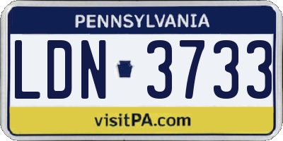 PA license plate LDN3733