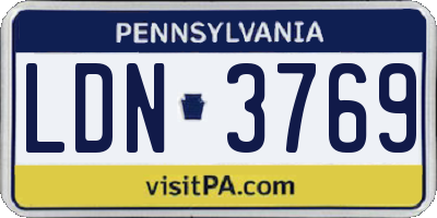 PA license plate LDN3769