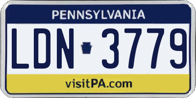 PA license plate LDN3779