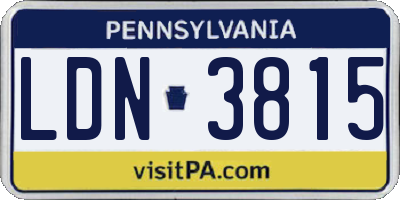 PA license plate LDN3815