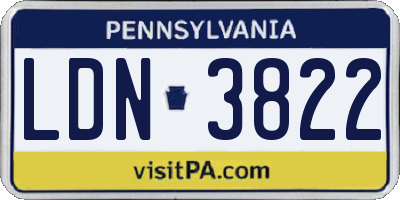 PA license plate LDN3822