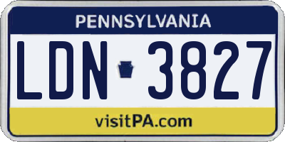 PA license plate LDN3827
