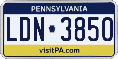 PA license plate LDN3850