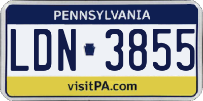 PA license plate LDN3855