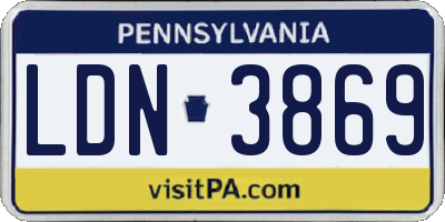 PA license plate LDN3869
