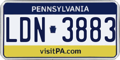 PA license plate LDN3883