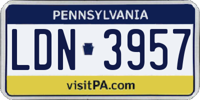 PA license plate LDN3957