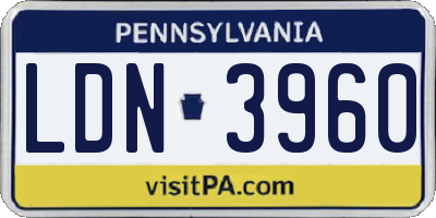 PA license plate LDN3960