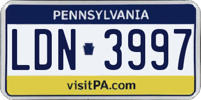 PA license plate LDN3997