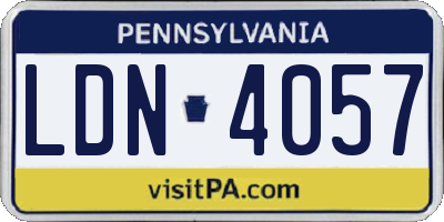 PA license plate LDN4057