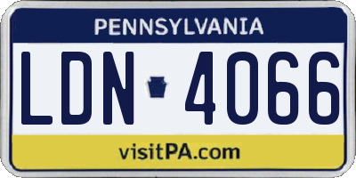 PA license plate LDN4066