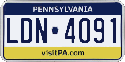 PA license plate LDN4091