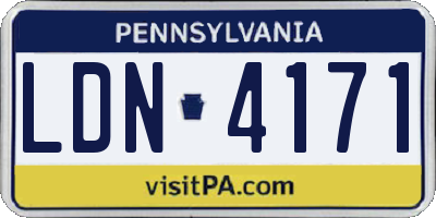 PA license plate LDN4171