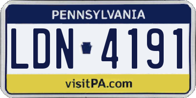 PA license plate LDN4191