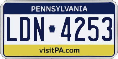 PA license plate LDN4253