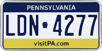 PA license plate LDN4277