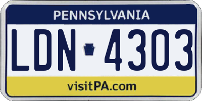 PA license plate LDN4303