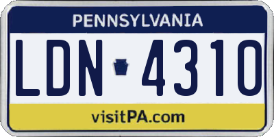 PA license plate LDN4310